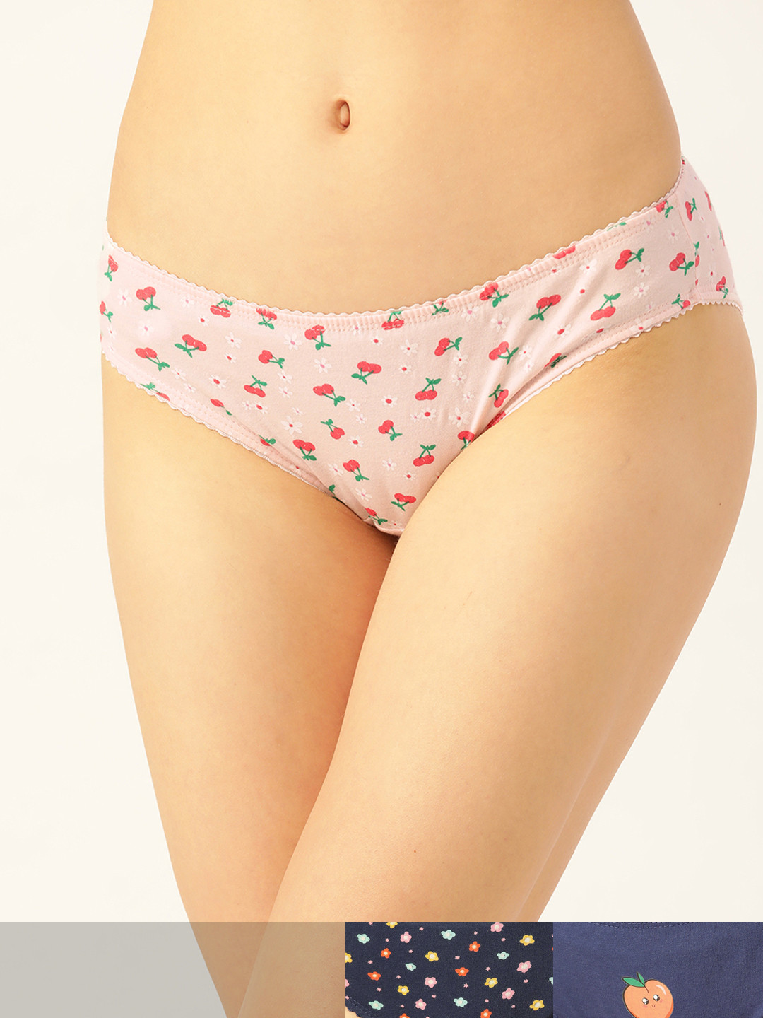 

DressBerry Women Pack of 3 Pure Cotton Hipster Briefs DB-PRT-BIK-NEW-005, Navy blue