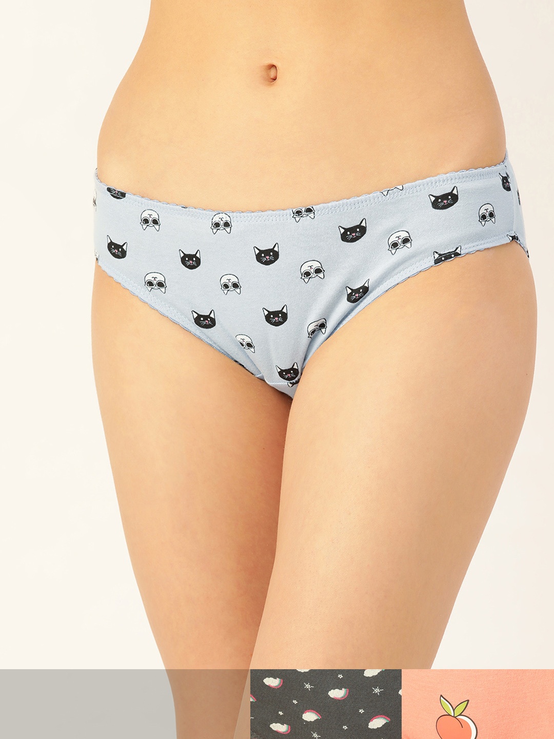 

DressBerry Pack of 3 Printed Cotton Bikini Briefs DB-PRT-BIK-NEW-010, Blue