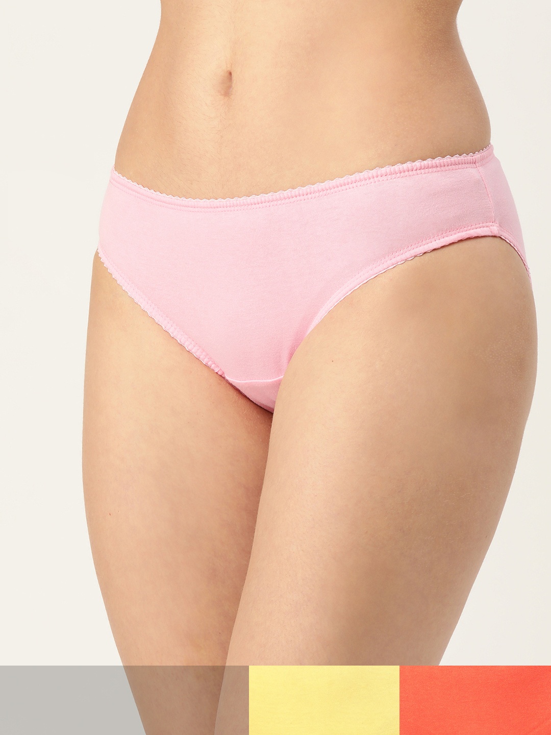 

DressBerry Women Pack of 3 Cotton Solid Bikini Briefs DB-SOLID-BIK-NEW-015, Pink