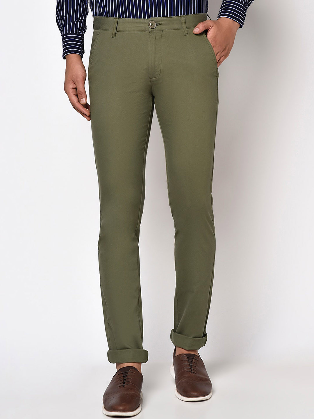 

Octave Men Olive Green Trousers