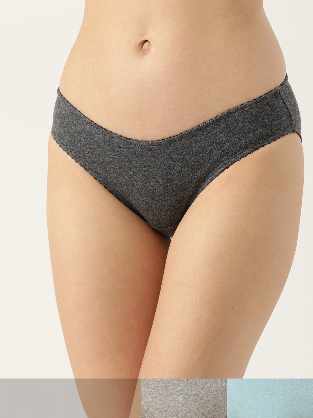 

DressBerry Women Pack of 3 Solid Basic Briefs DB-3XS-SOL-BRF-018, Blue