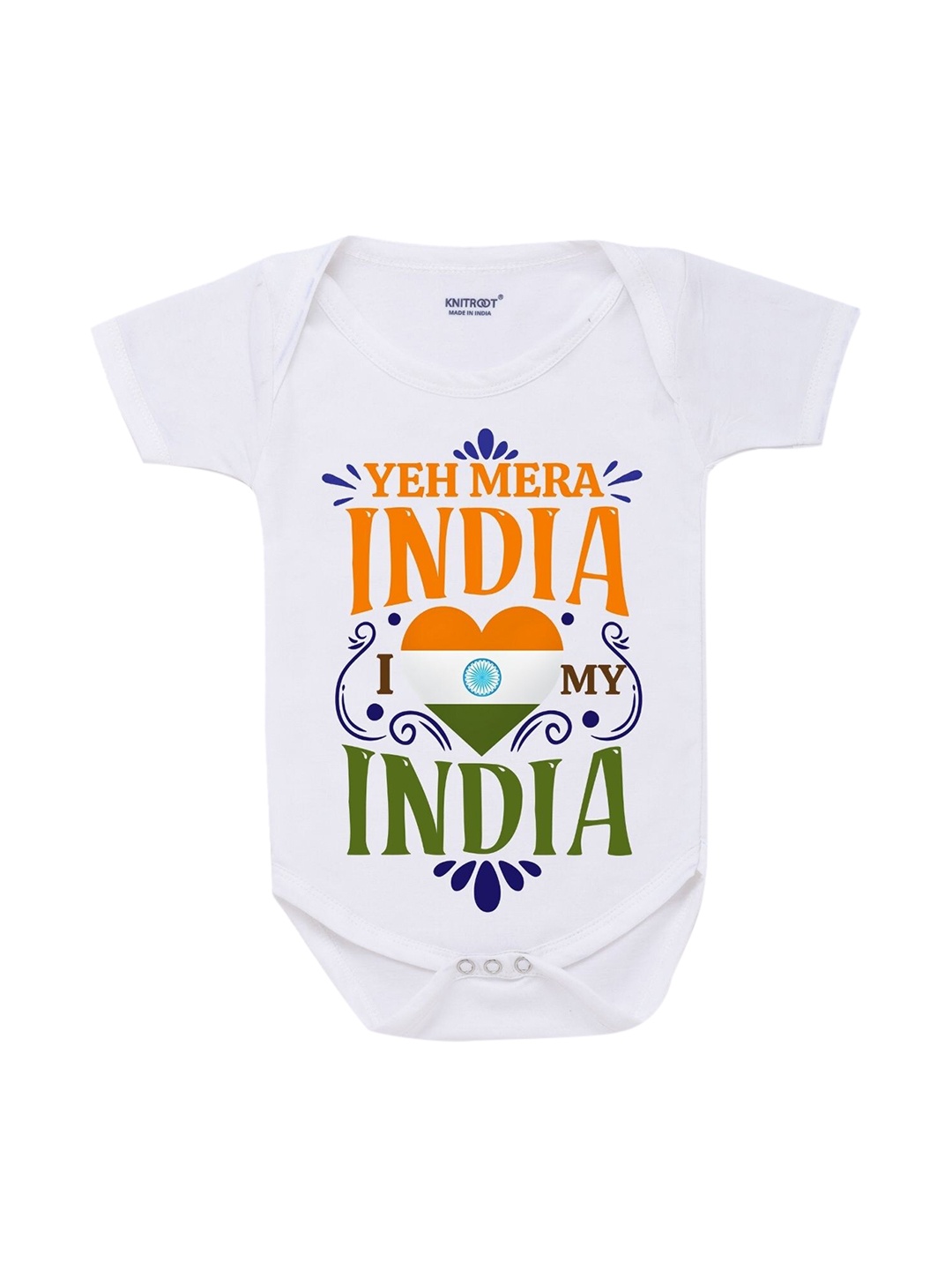 

KNITROOT Kids White Mera India Rompers