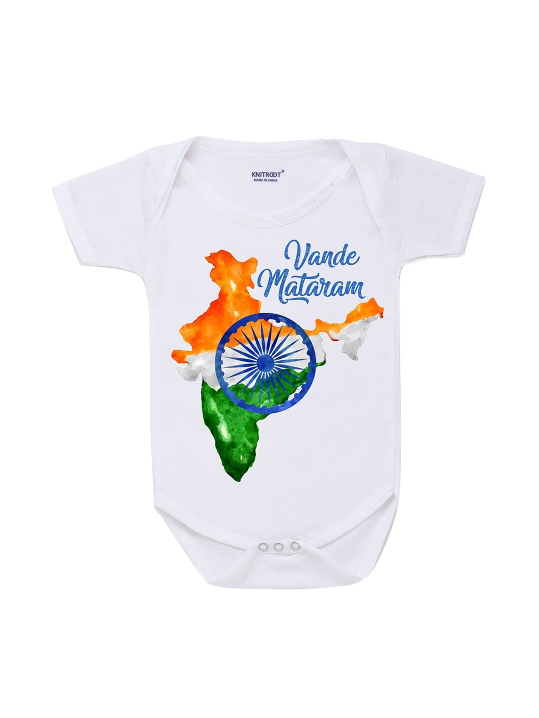 

KNITROOT Kids Vande Mataram Rompers, White