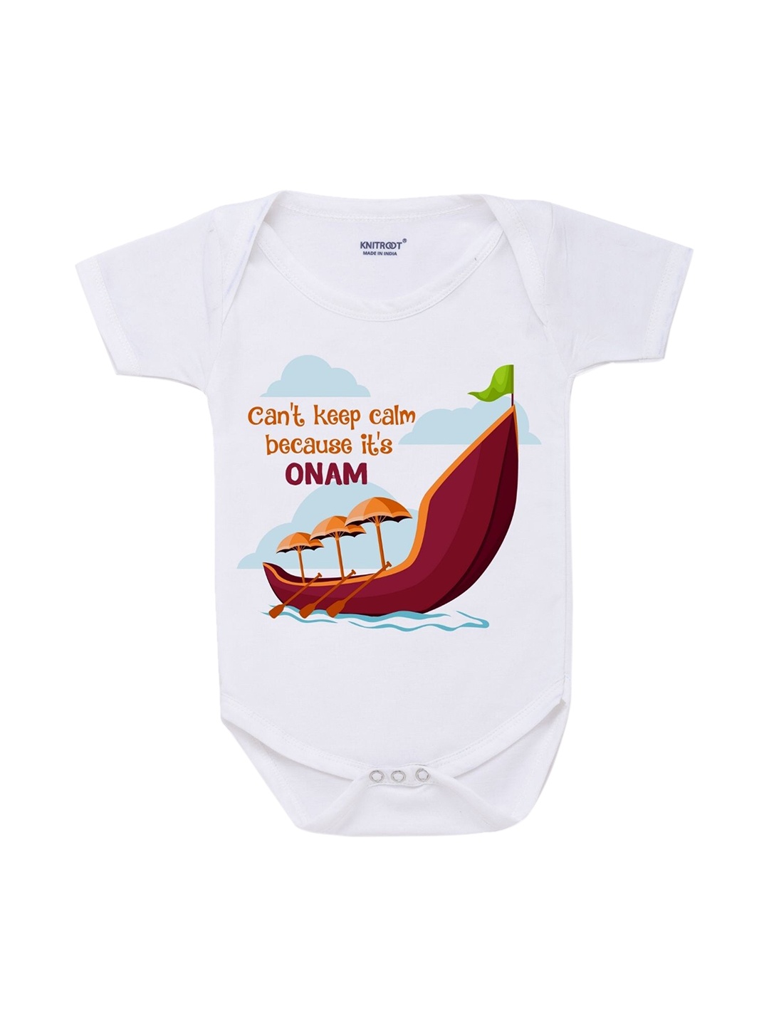 

KNITROOT Kids Its Onam Rompers, White