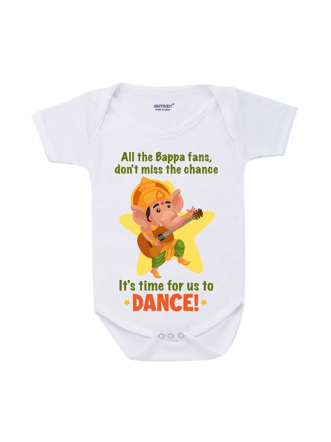 

KNITROOT Kids White All Bappa Fans Rompers