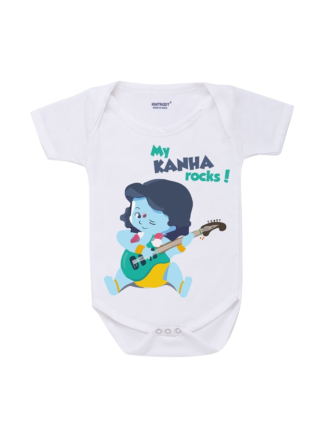 

KNITROOT Kids White Kanha Rocks Rompers