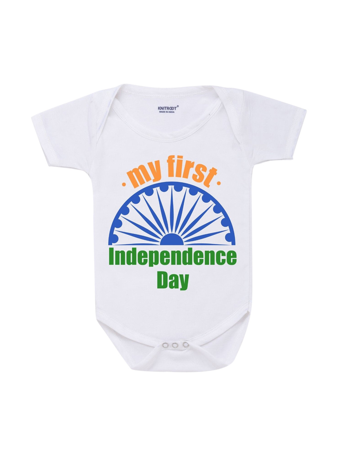 

KNITROOT Kids White First Independence Rompers