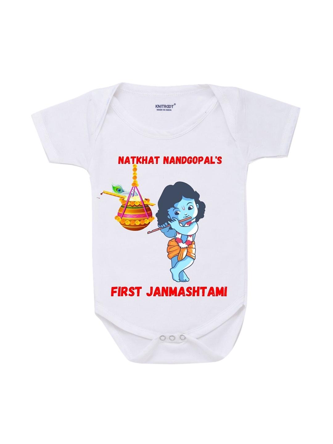 

KNITROOT Kids White Nandgopal Rompers