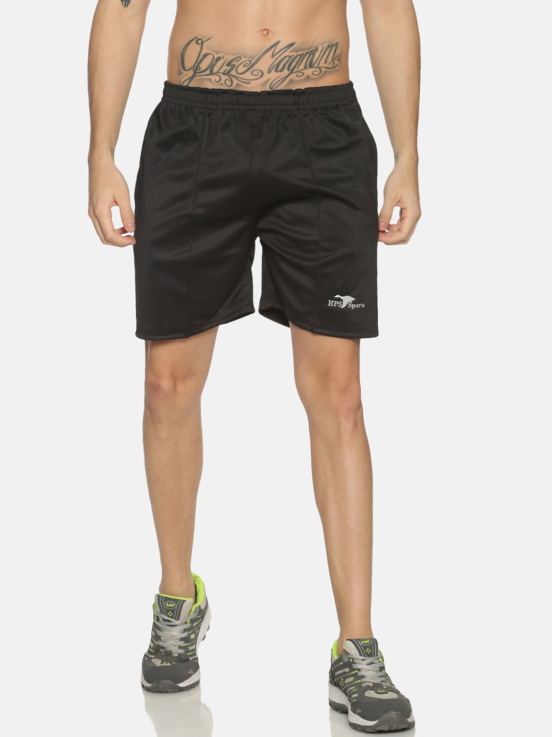 

HPS Sports Men Black Mid-Rise Running Sports Shorts