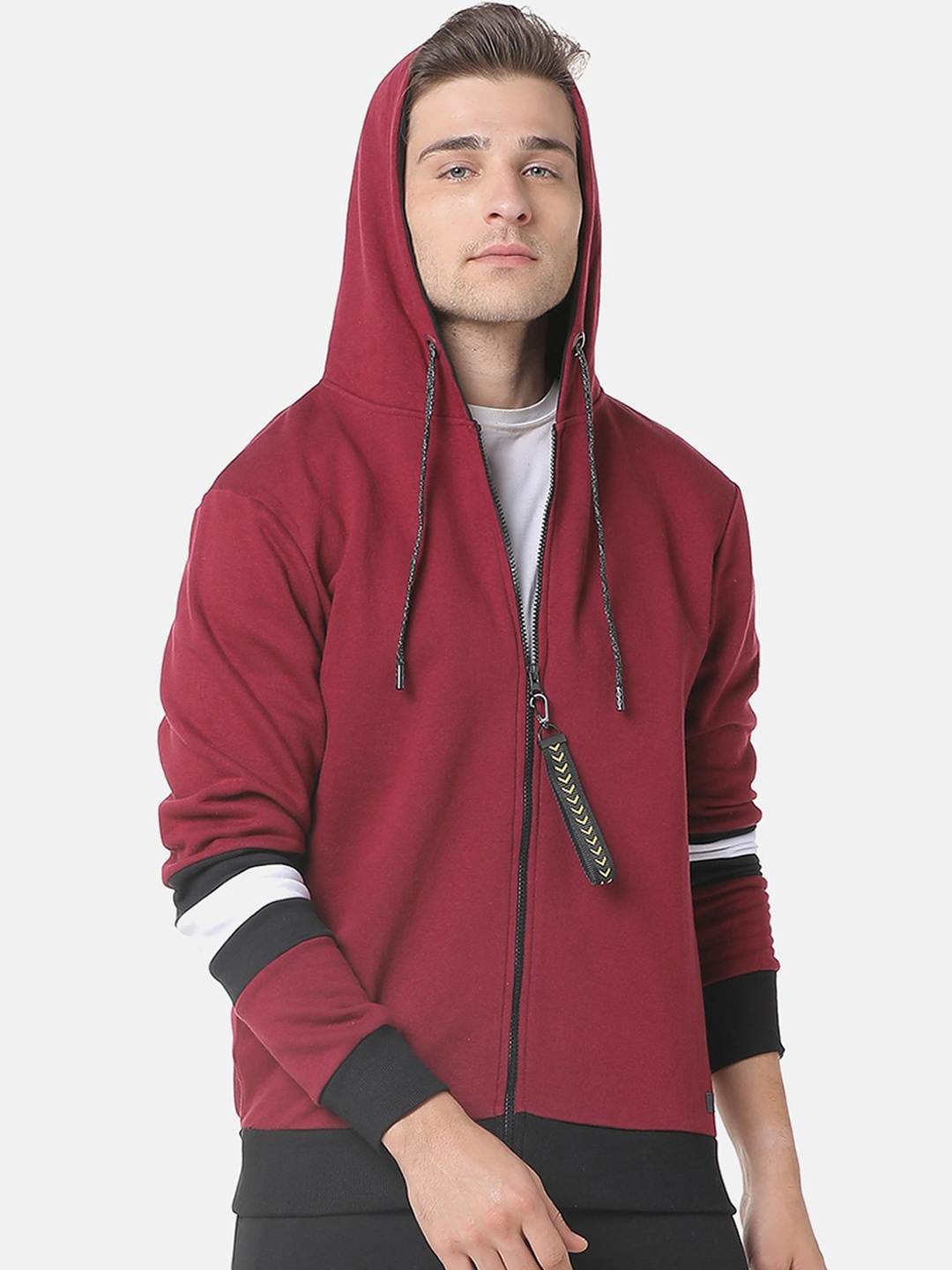 

Campus Sutra Men Maroon Sweatshirt