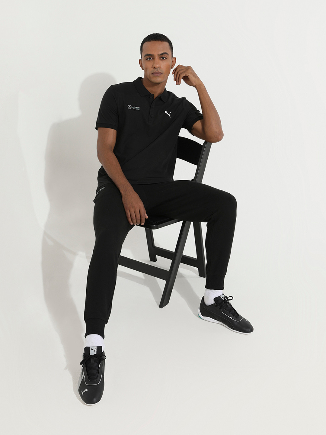 

PUMA Motorsport Men Regular Fit Solid Mercedes F1 MCS Polo Collar T-shirt, Black