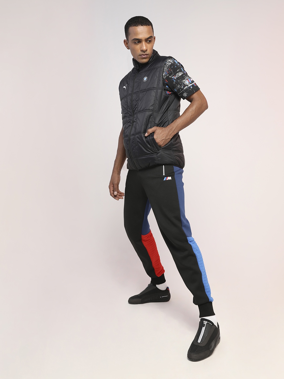 

PUMA Motorsport Men Black & Red Colourblocked BMW Motorsports Joggers