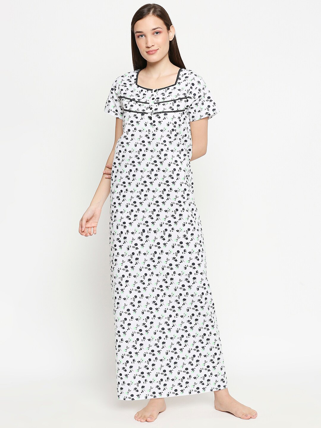 

XIN White Printed Maxi Nightdress