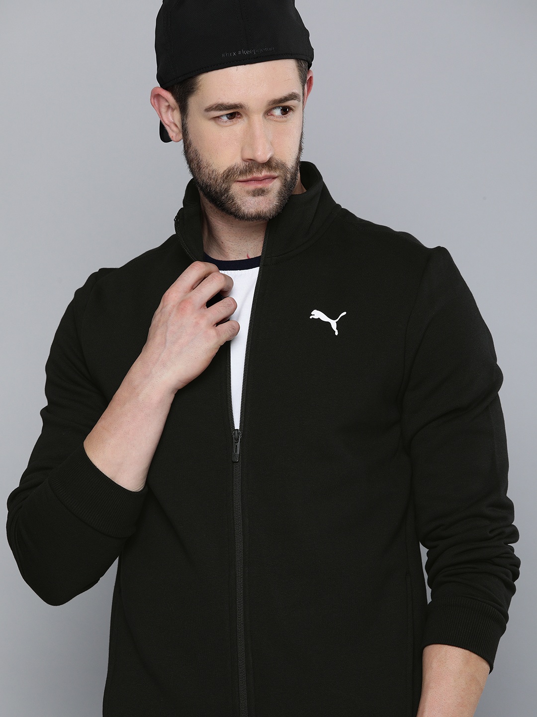 

Puma Men Black Slim Fit Zippered Track Sweatshirt
