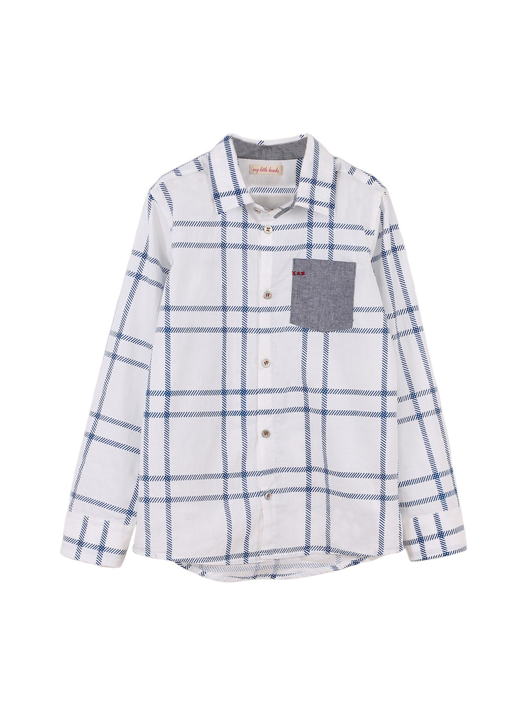 

My Little Lambs Boys Off White Windowpane Checked Casual Shirt