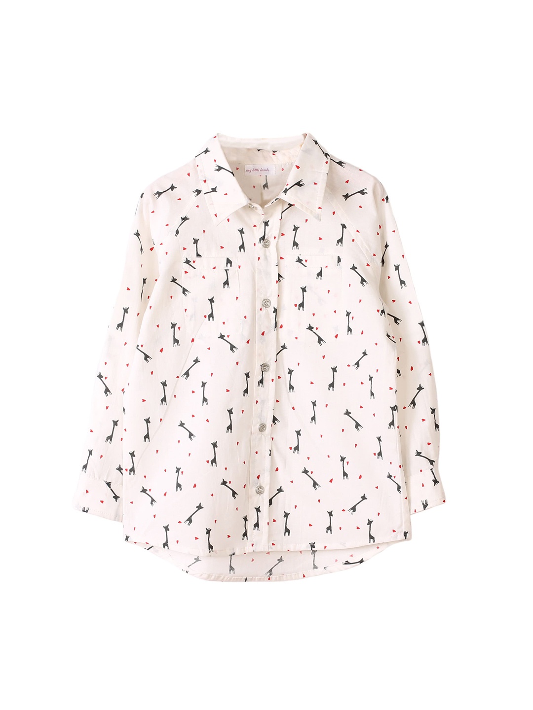 

My Little Lambs Boys Off White & Black Printed Casual Shirt