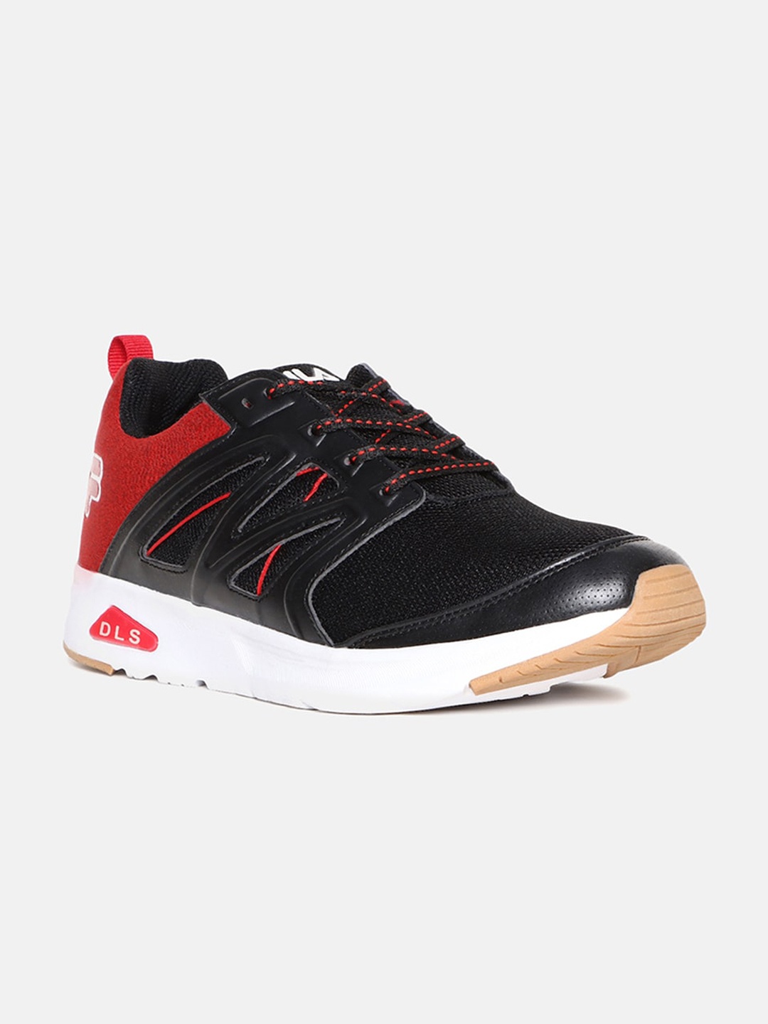 

FILA Men Black & Red Solid PU Sneakers