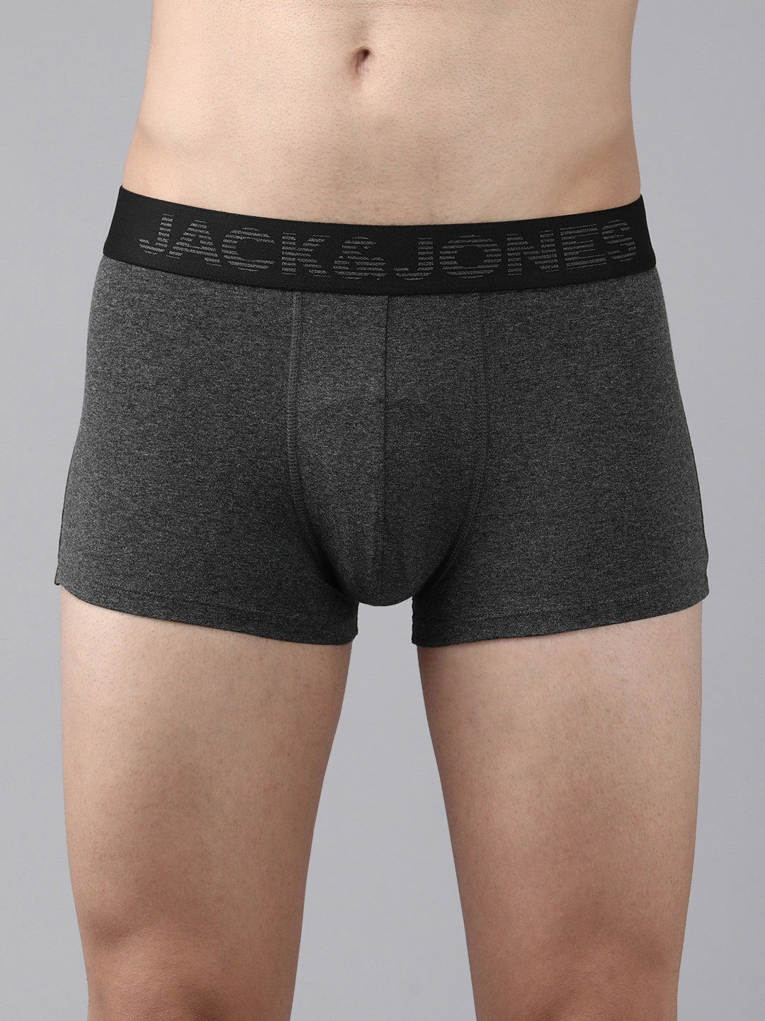 

Jack & Jones Men Grey & Black Colourblocked Trunk 1036691001