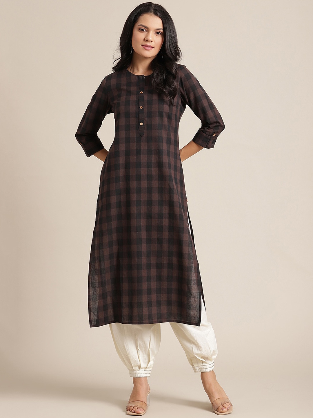 

KSUT Women Brown Kurta