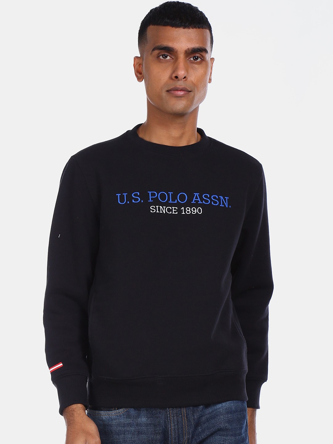 

U S Polo Assn Men Black Printed Sweatshirt