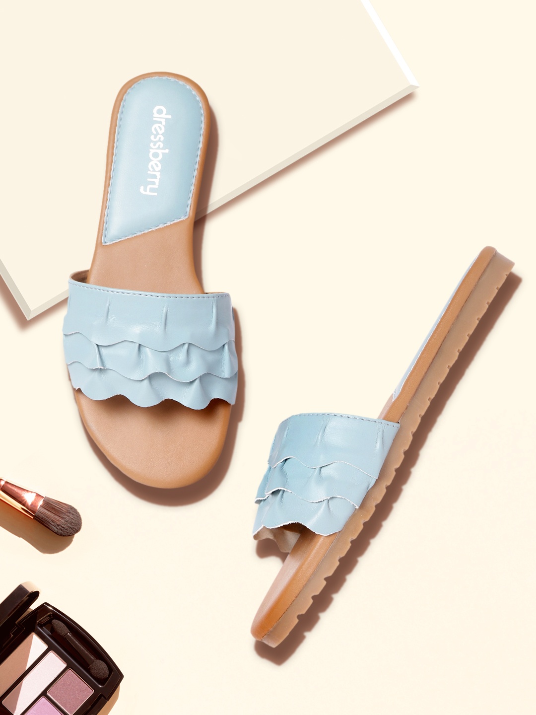 

DressBerry Women Blue Solid Open Toe Flats