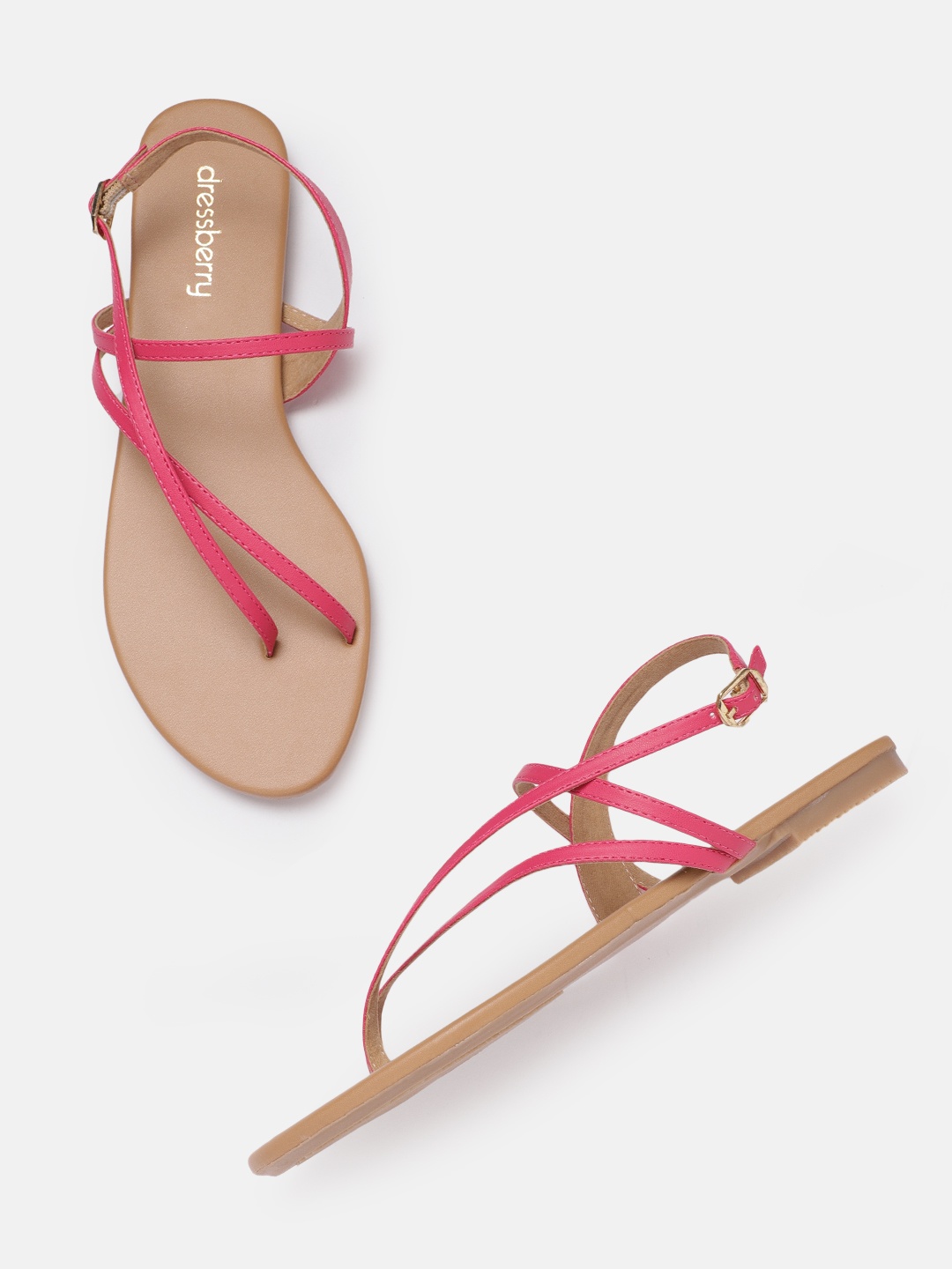 

DressBerry Women Pink Solid One Toe Flats