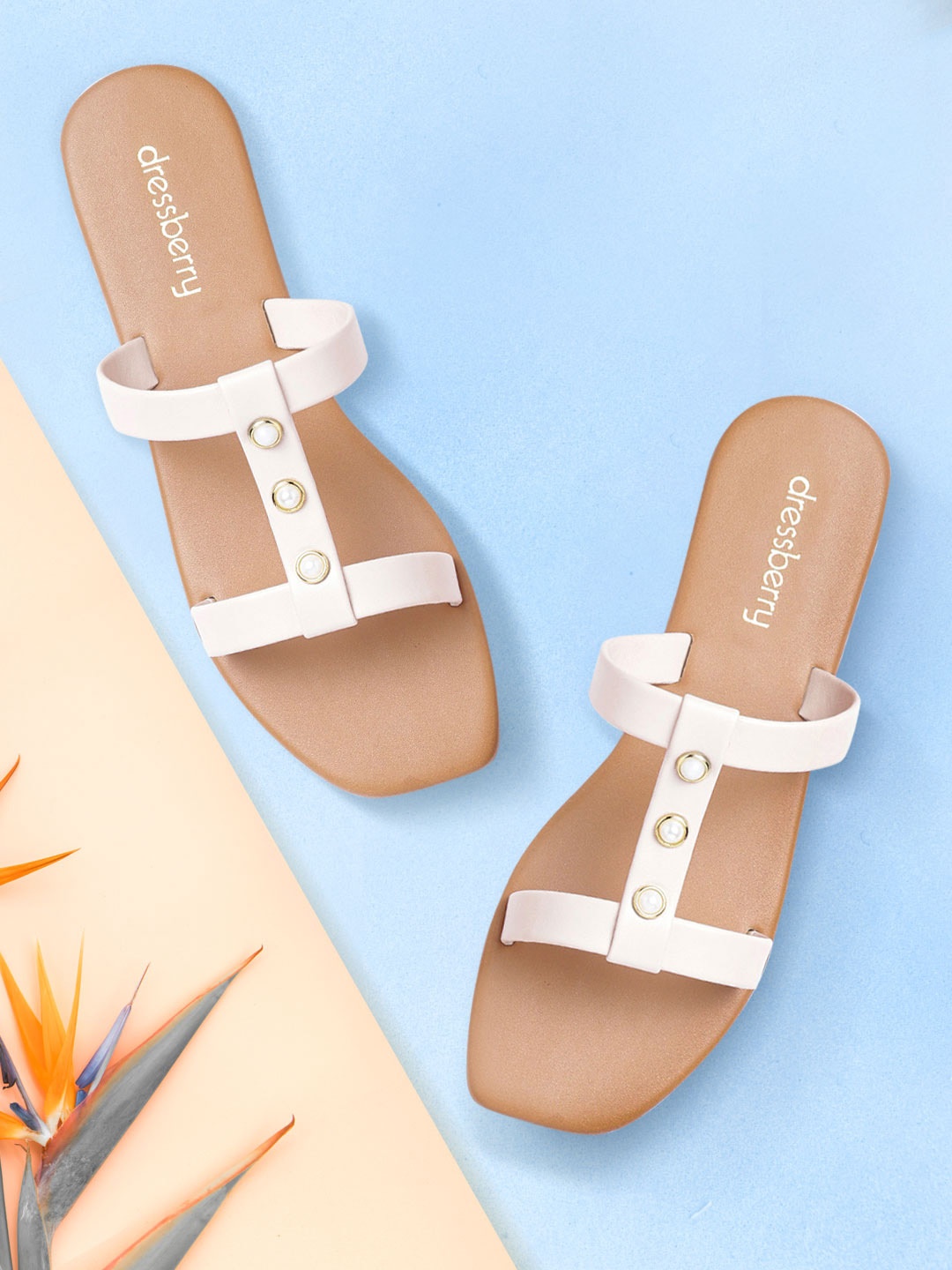 

DressBerry Women Off White Open Toe Flats