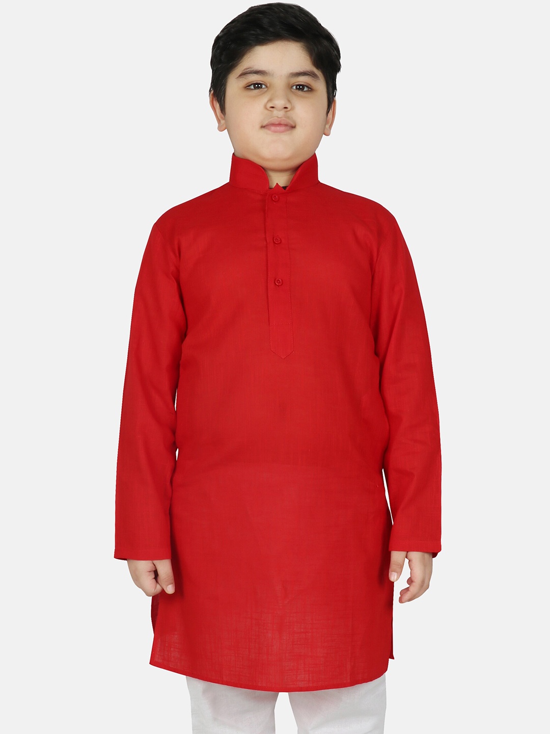 

SG YUVRAJ Boys Maroon Straight Pure Cotton Kurta