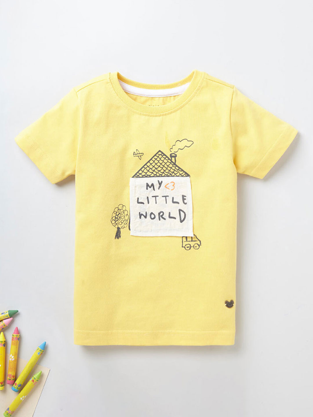 

Ed-a-Mamma Boys Comic Printed Applique Cotton T-shirt, Yellow