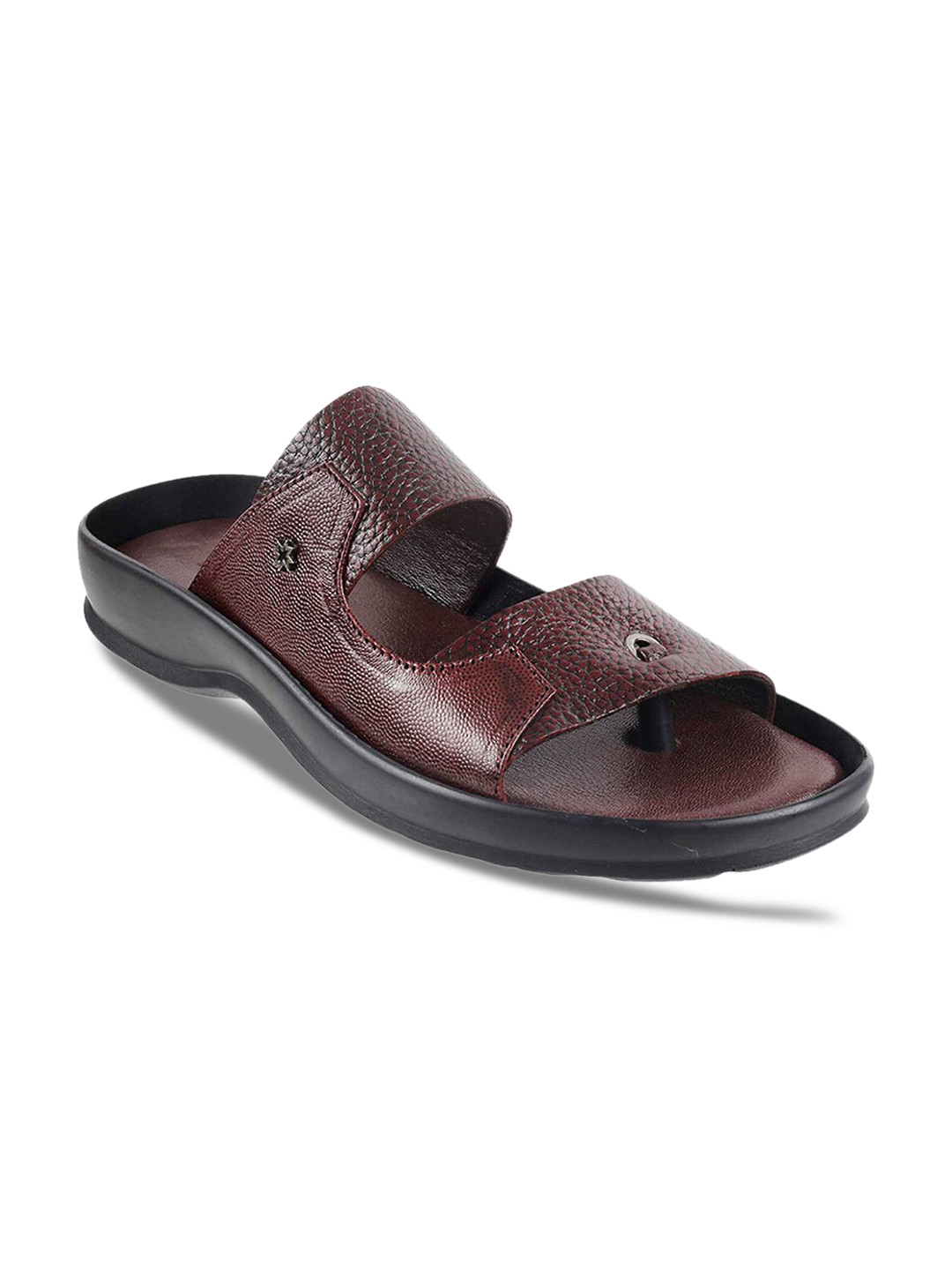 

Metro Women Maroon Textured Open Toe Flats