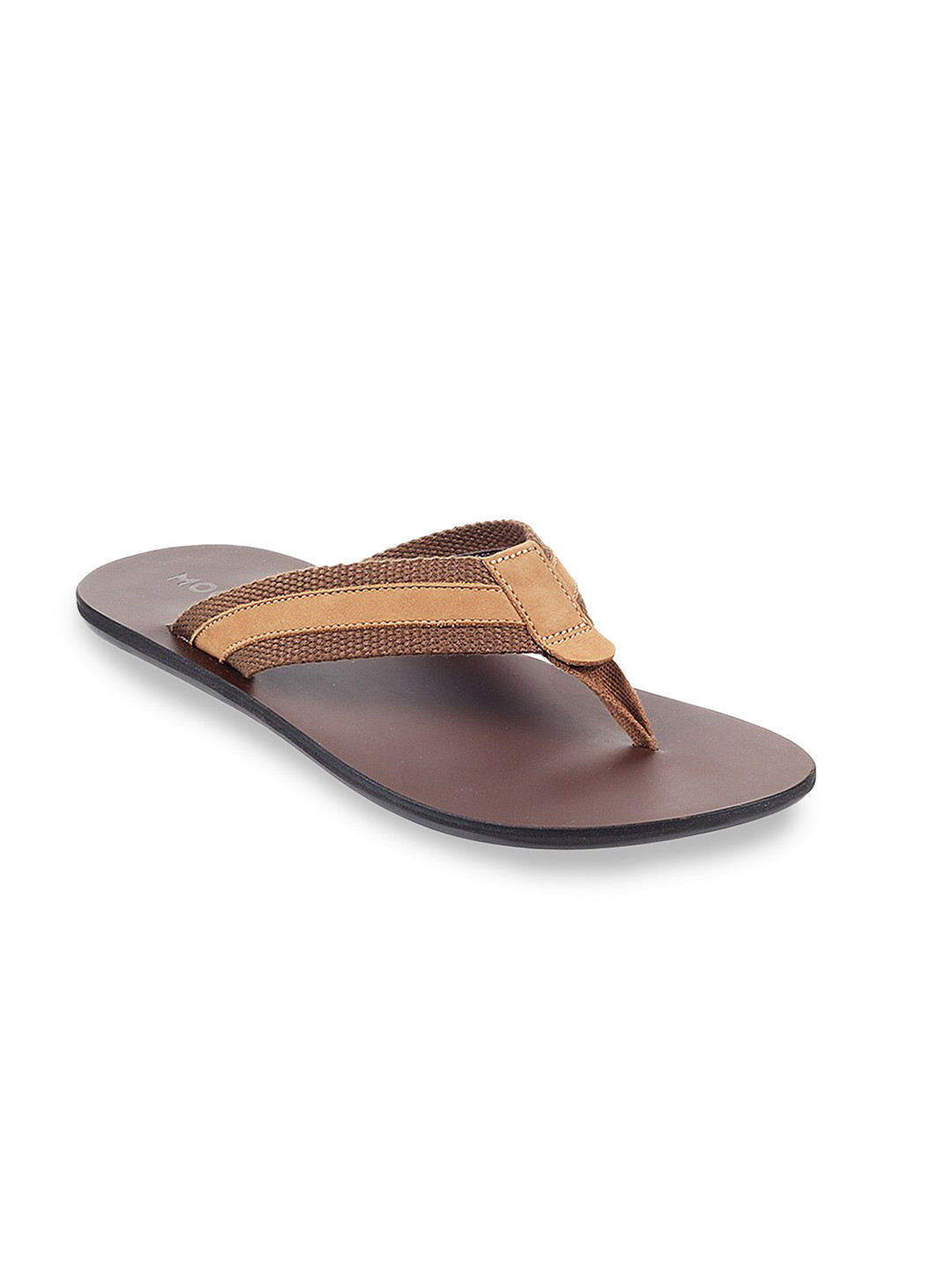 

Mochi Women Tan & Brown Textured T-Strap Flats