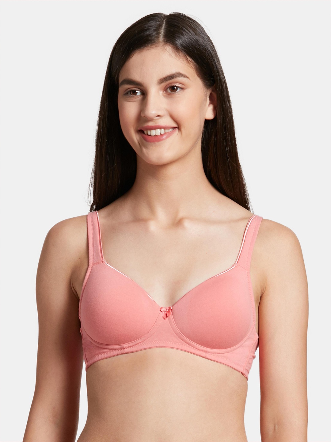 

Jockey Peach-Coloured Solid Full Coverage Underwired Heavily Padded T-shirt Bra
