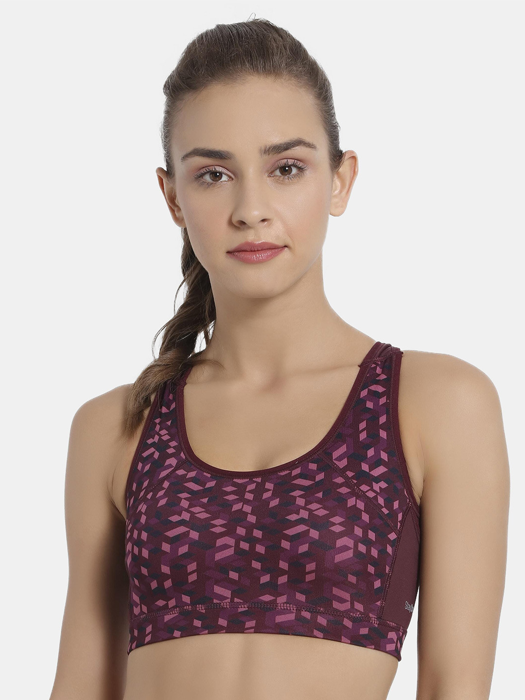 

Jockey Purple Printed Anti Microbial Workout Bra - Medium Support