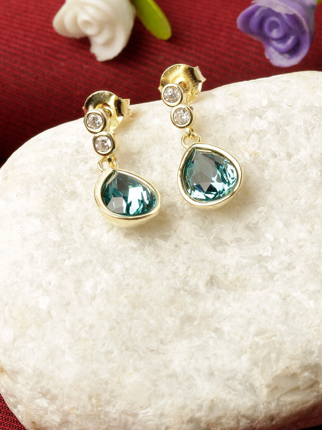 

GIVA 925 Sterling Silver 18k Gold Plated Turquoise Blue Tear Drop Earrings