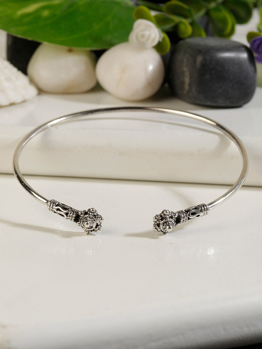 

AVNI by GIVA 925 Sterling Silver Oxidised Tribal Cuff Bangle Bracelet