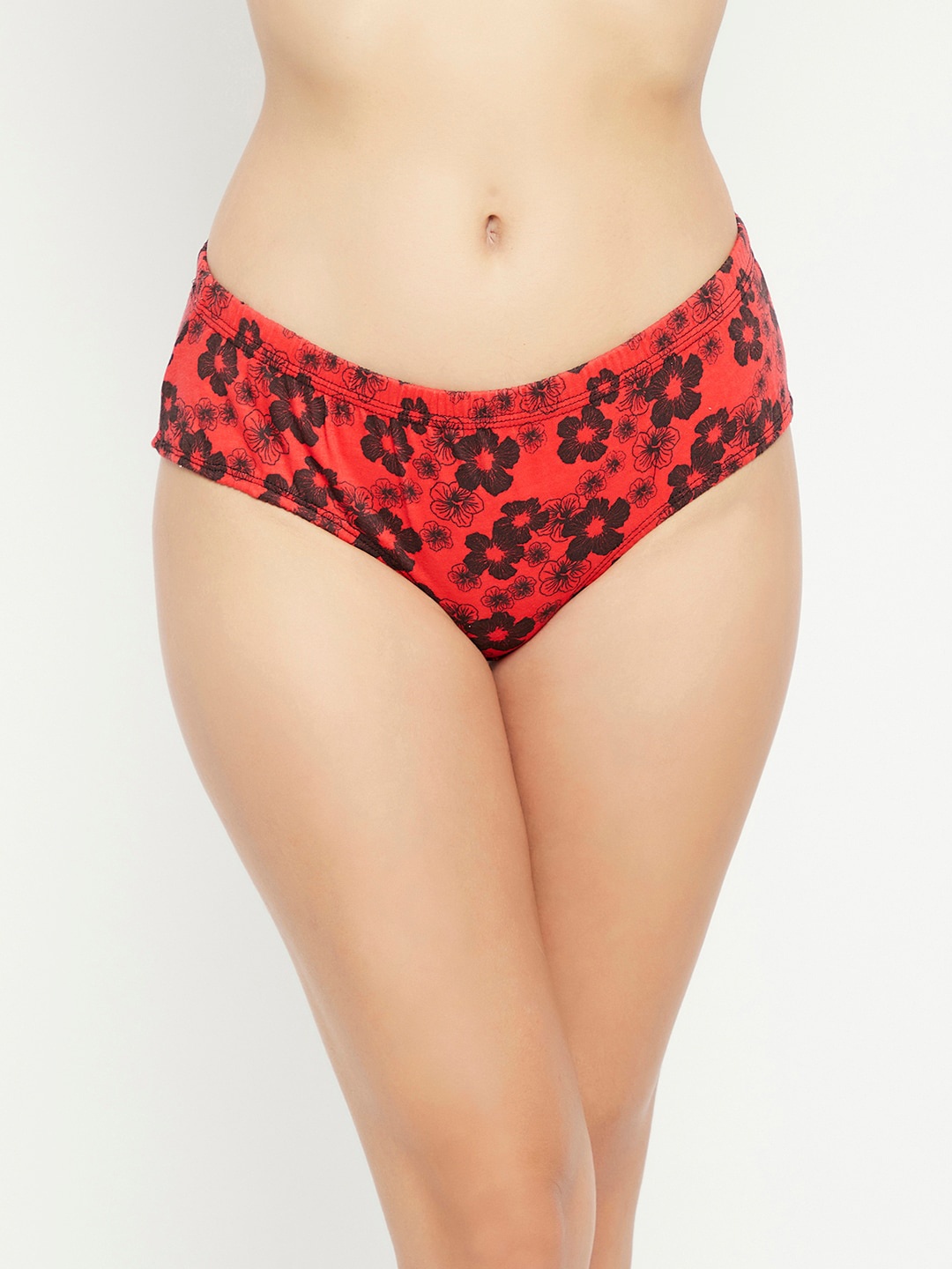 

Clovia Women Red & Black Printed Hipster Briefs
