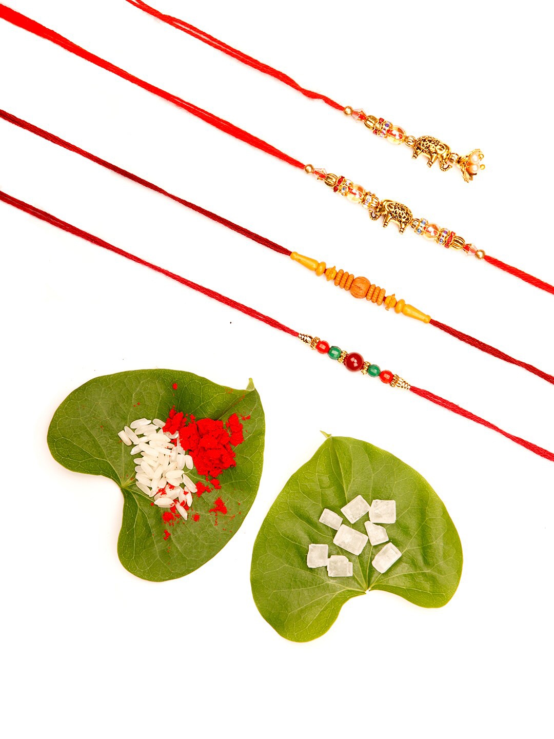 

Ariana Set of 4 Unisex Handcrafted Rakhi, Multi