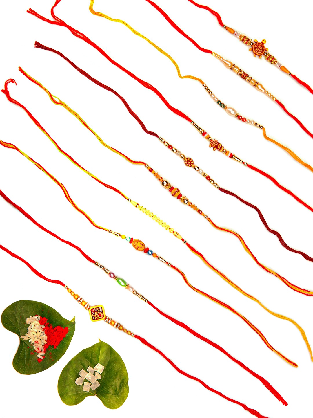 

Ariana Set of 10 Designer Rakhis, Multi