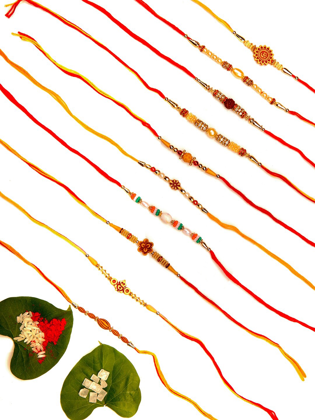 

Ariana Set of 10 Designer Rakhis, Multi