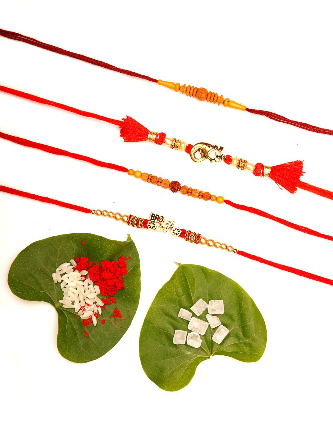 

Ariana Set of 4 Unisex Handcrafted Rakhi, Multi