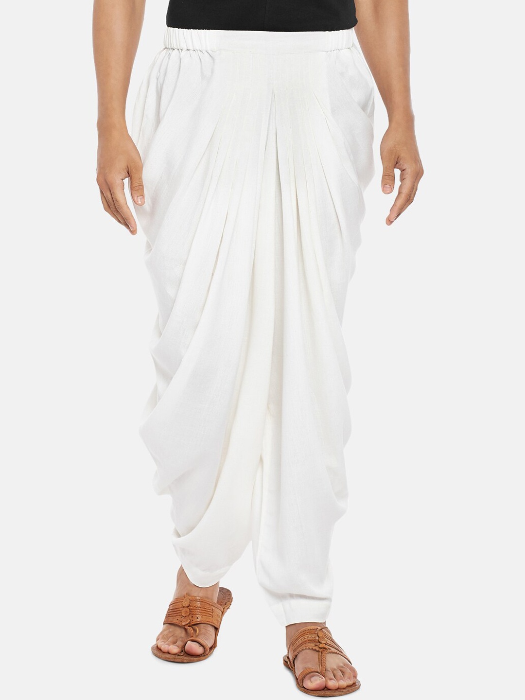 

indus route by Pantaloons Men Off-White Solid Salwar