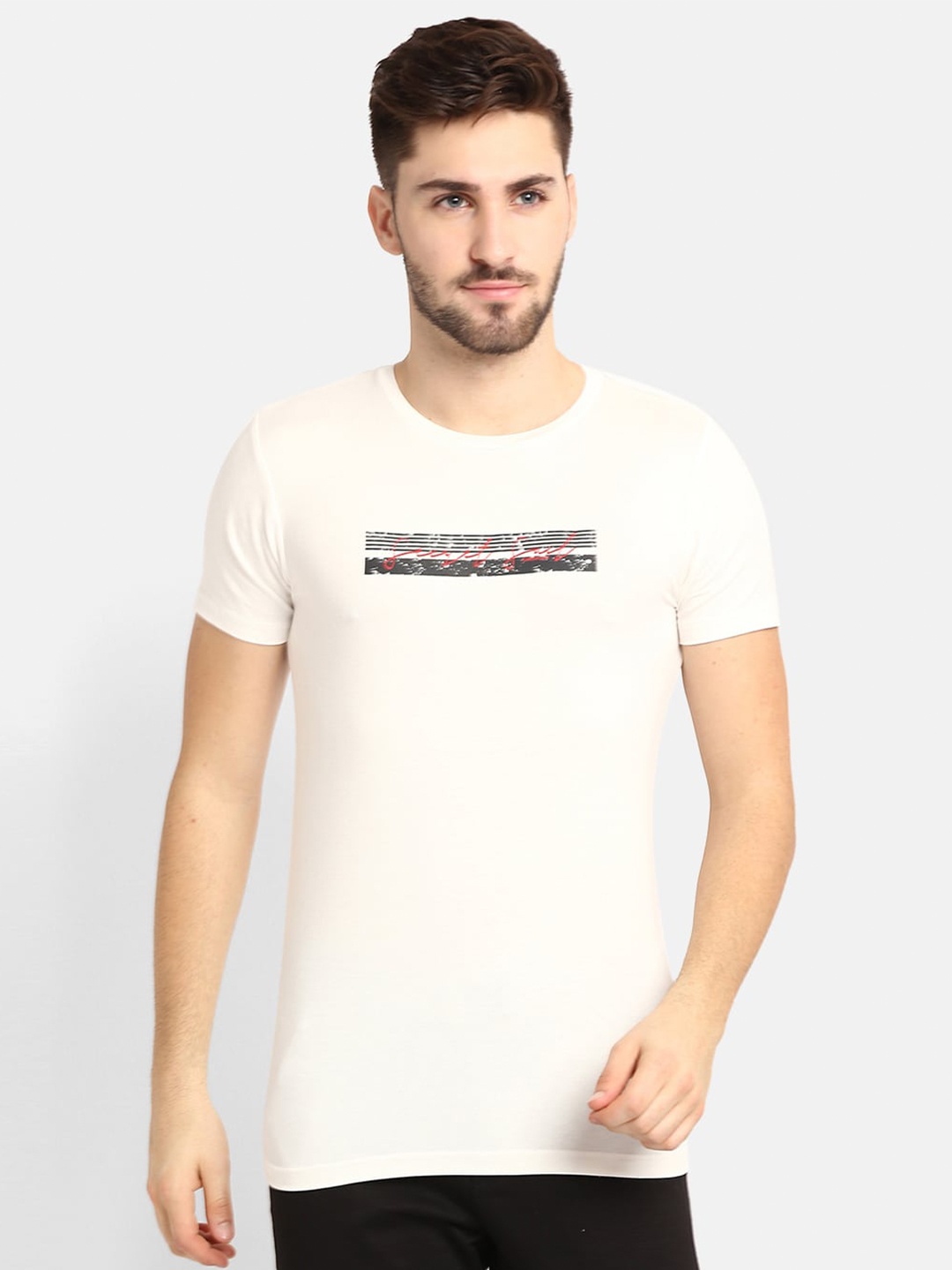 

V2 Value & Variety Men White Typography Printed T-shirt