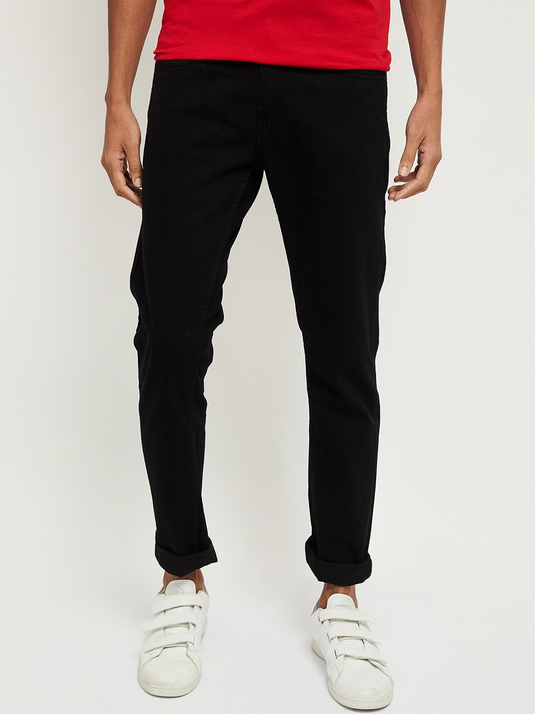 

max Men Black Slim Fit Mid-Rise Jeans