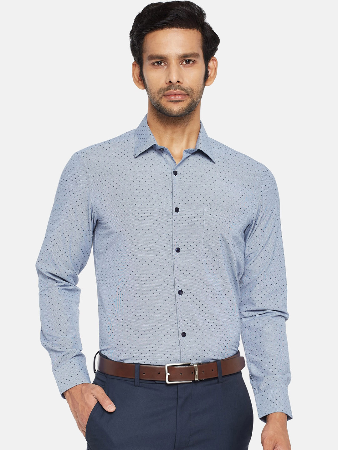 

RICHARD PARKER by Pantaloons Men Blue Slim Fit Printed Casual Shirt