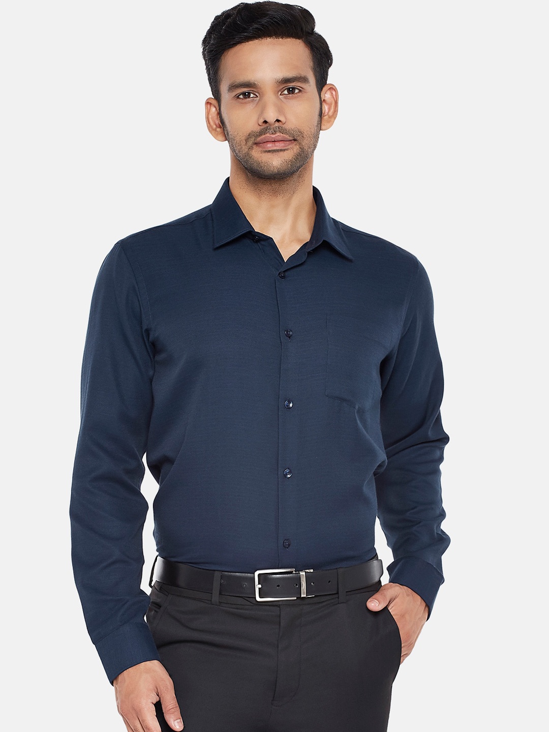 

RICHARD PARKER by Pantaloons Men Navy Blue Slim Fit Casual Shirt
