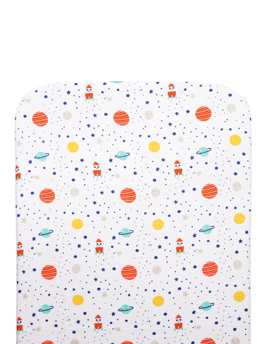 

KICKS & CRAWL White & Multicoloured Graphic Organic Cotton Fitted Crib Sheet