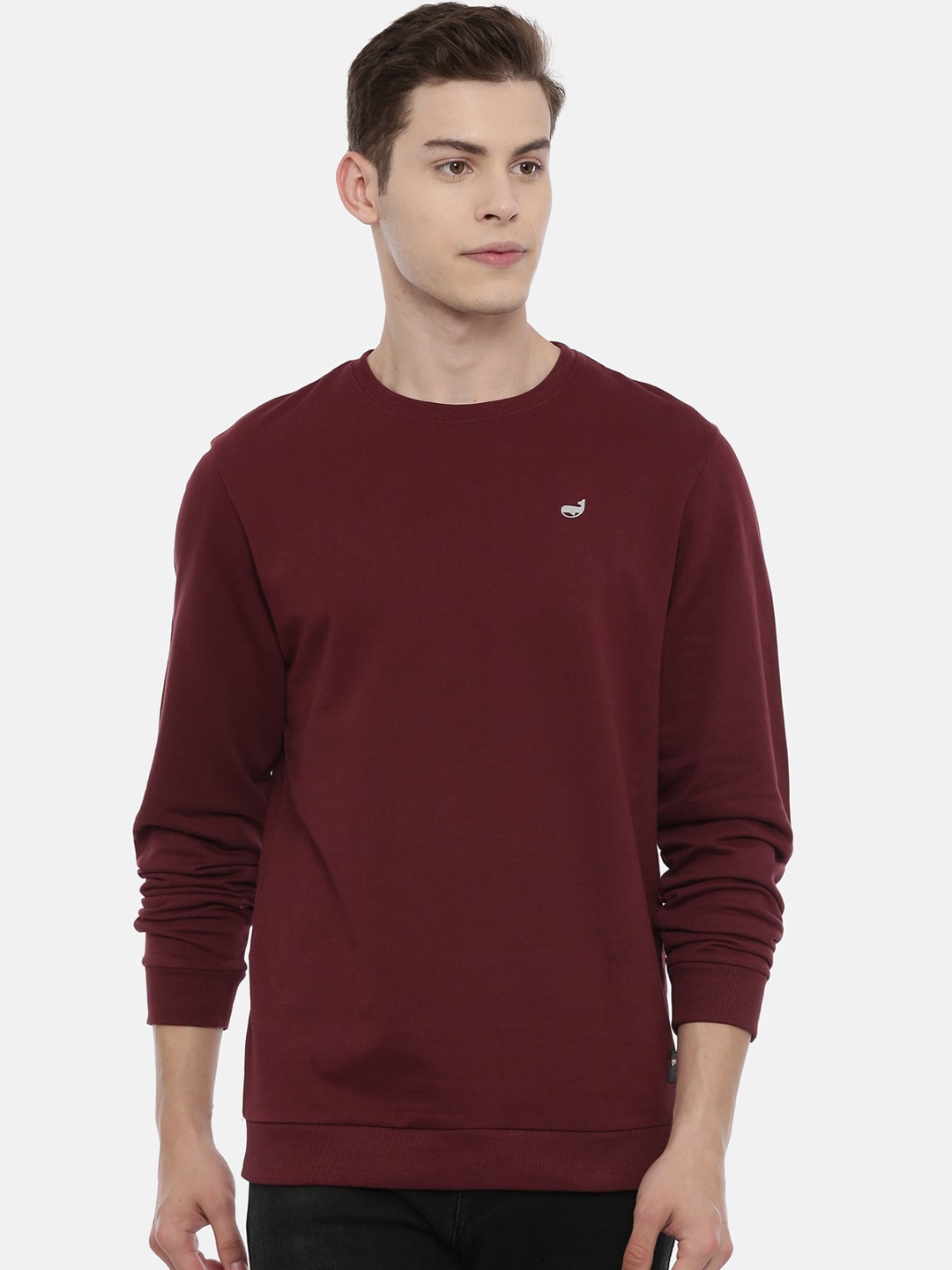

3PIN Men Maroon Solid Sweatshirt