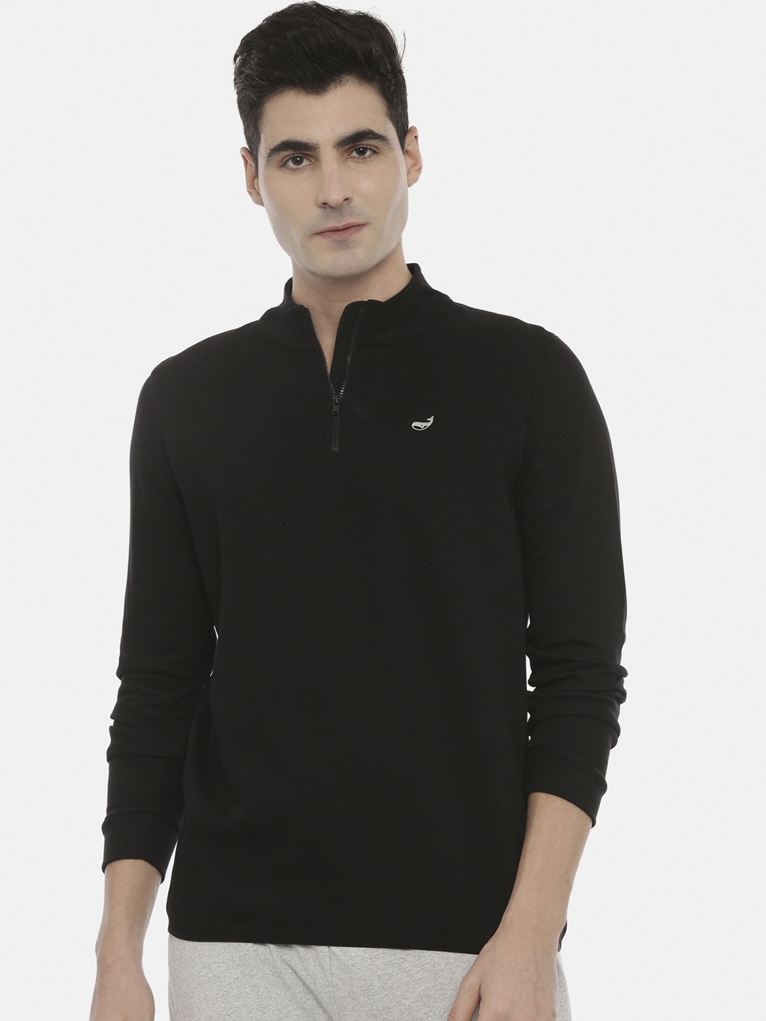 

3PIN Men Solid Black Sweatshirt