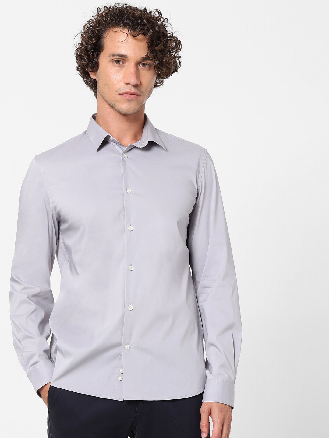 

Celio Men Grey Slim Fit Casual Shirt