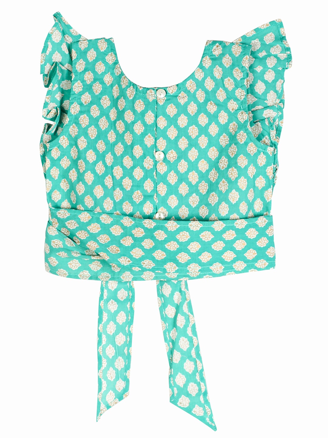 

My Little Lambs Sea Green Flutter Sleeve Blouson Top